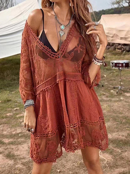BeachGoddess™ Lace Cover-Up Dress