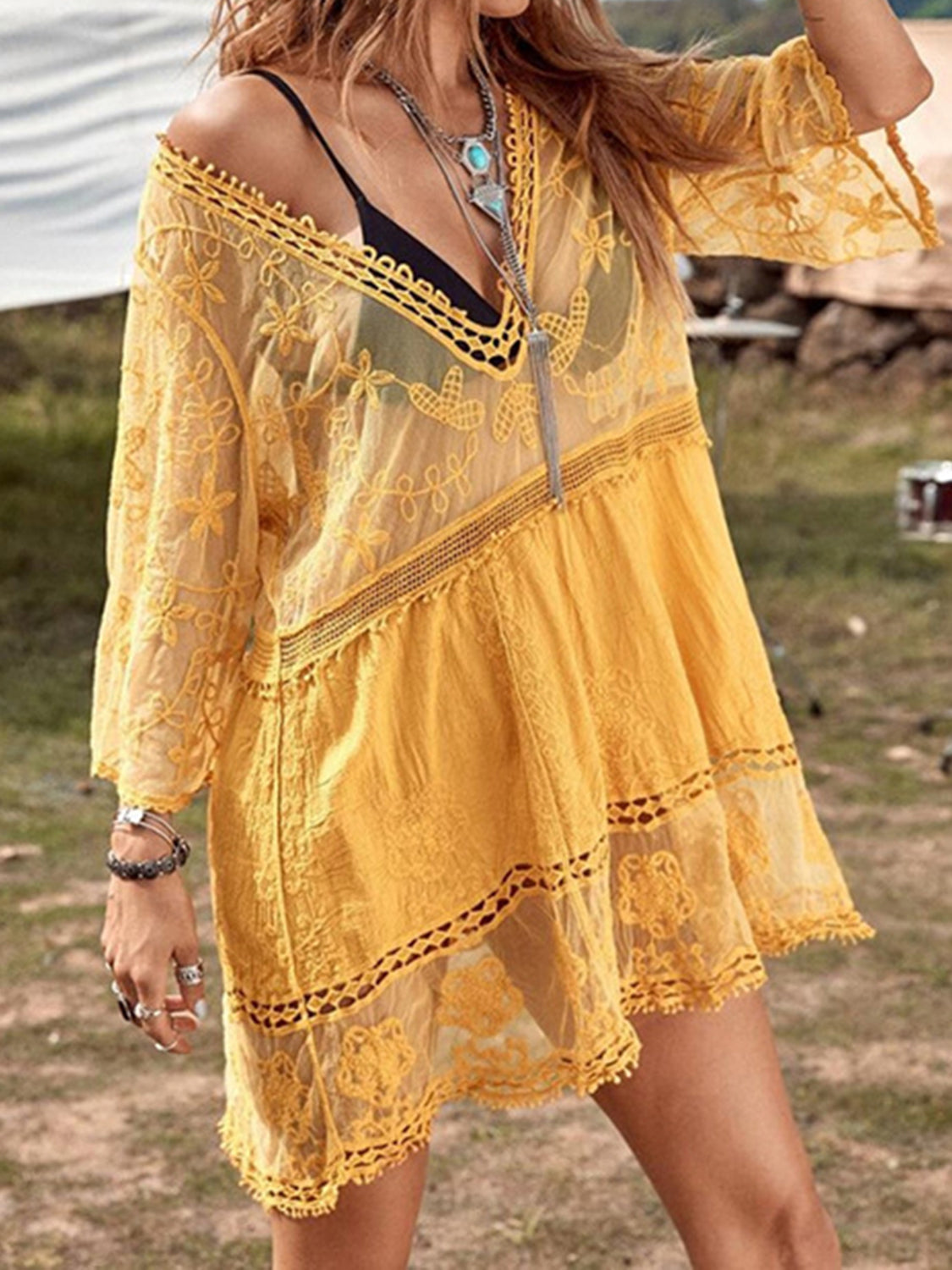 BeachGoddess™ Lace Cover-Up Dress