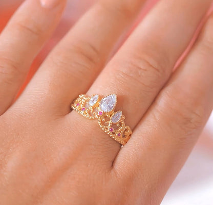 The Celestia Adjustable Crown Ring