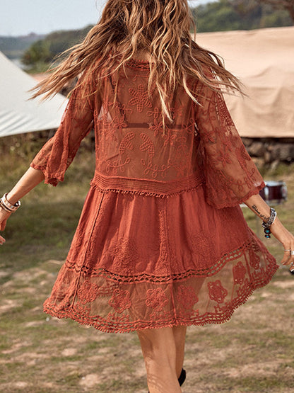 BeachGoddess™ Lace Cover-Up Dress